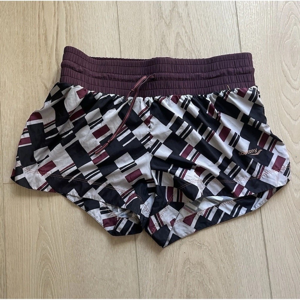Saucony Running Shorts Go Girl Women's Size Med 3 In Lined Pockets Multicolored